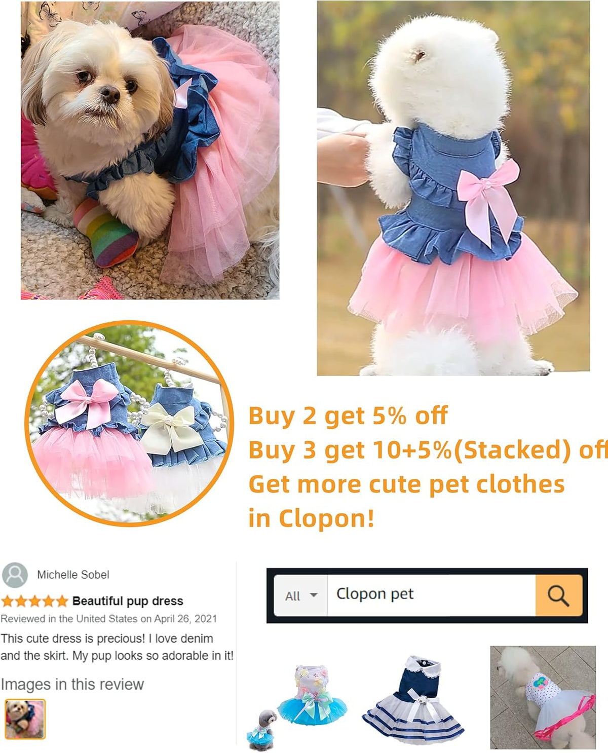 Cowboy-Inspired Dog Dress with Bow and Lace Skirt - Elegant Jumpsuit for Puppies and Kittens