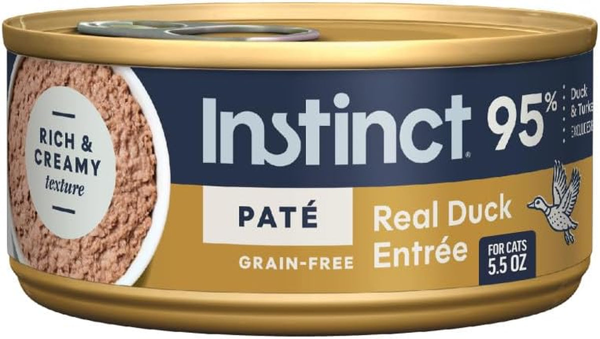 Pate Entrees, Wet Canned Cat Food, Real Duck, 5.5 Oz (12 Count)