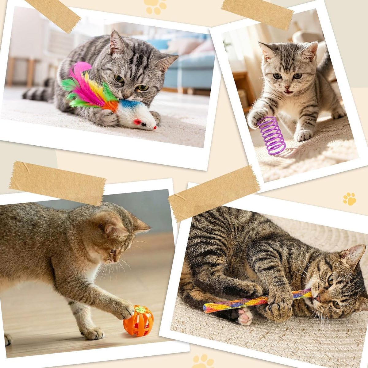 25 Pcs Cat Toys Set, Cat Tunnel Toy for Indoor Cats, Kittens