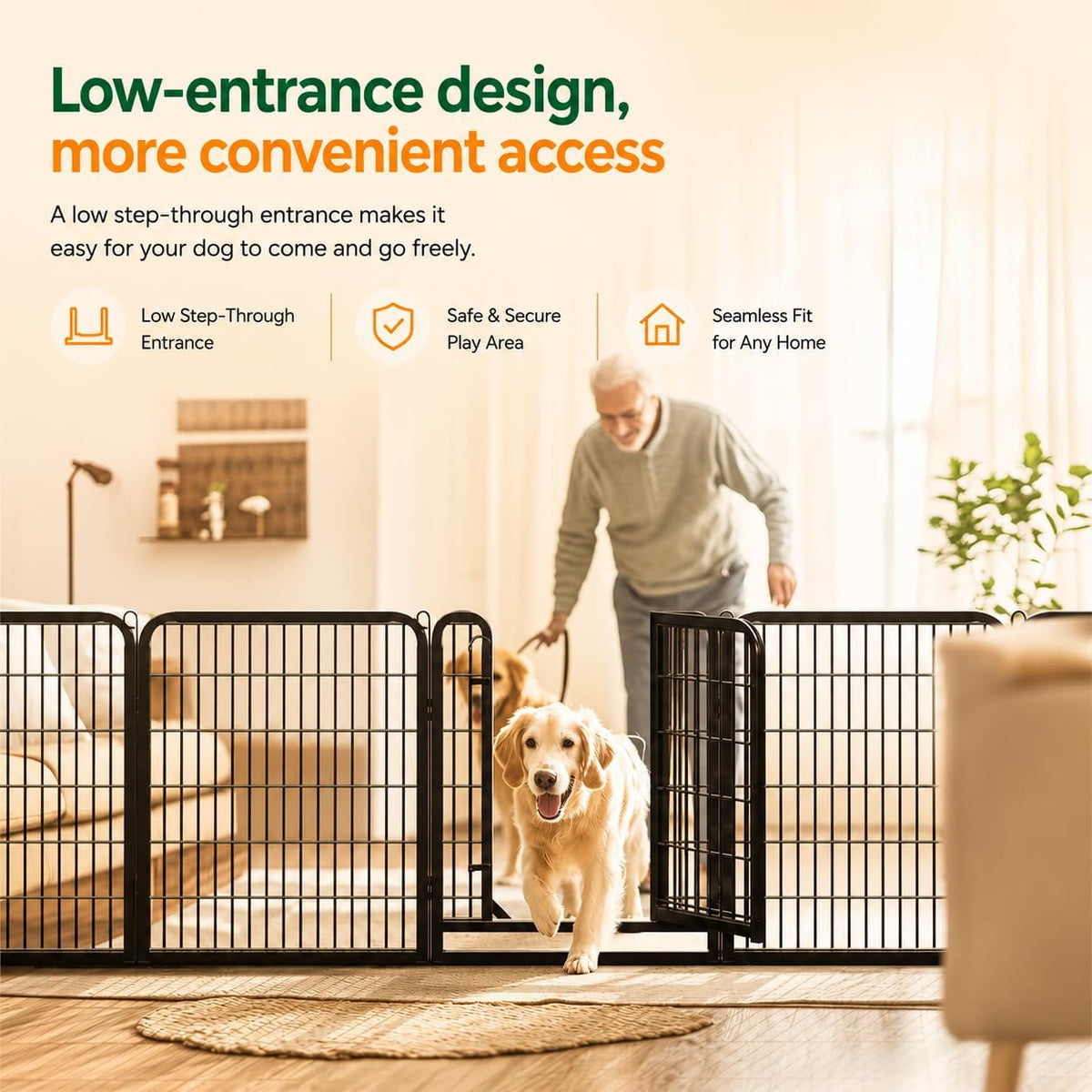 32-Inch Dog Playpen with 16 Panels - Indoor and Outdoor Pet Fence for Home, Yard, and RV Camping