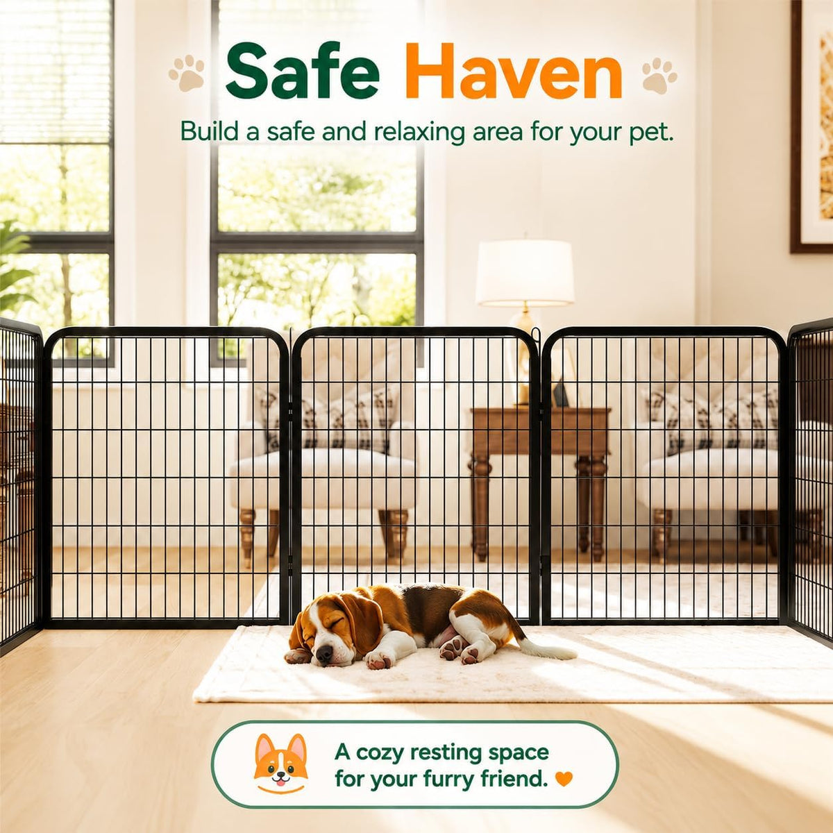 32-Inch Dog Playpen with 16 Panels - Indoor and Outdoor Pet Fence for Home, Yard, and RV Camping