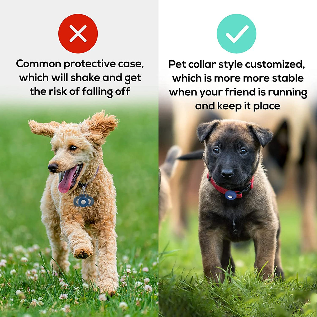 IP67 Waterproof Reflective Dog Collar for Medium and Large Dogs with Adjustable Fit and Twist-Lock Holder, Featuring Green Glow for Nighttime Safety