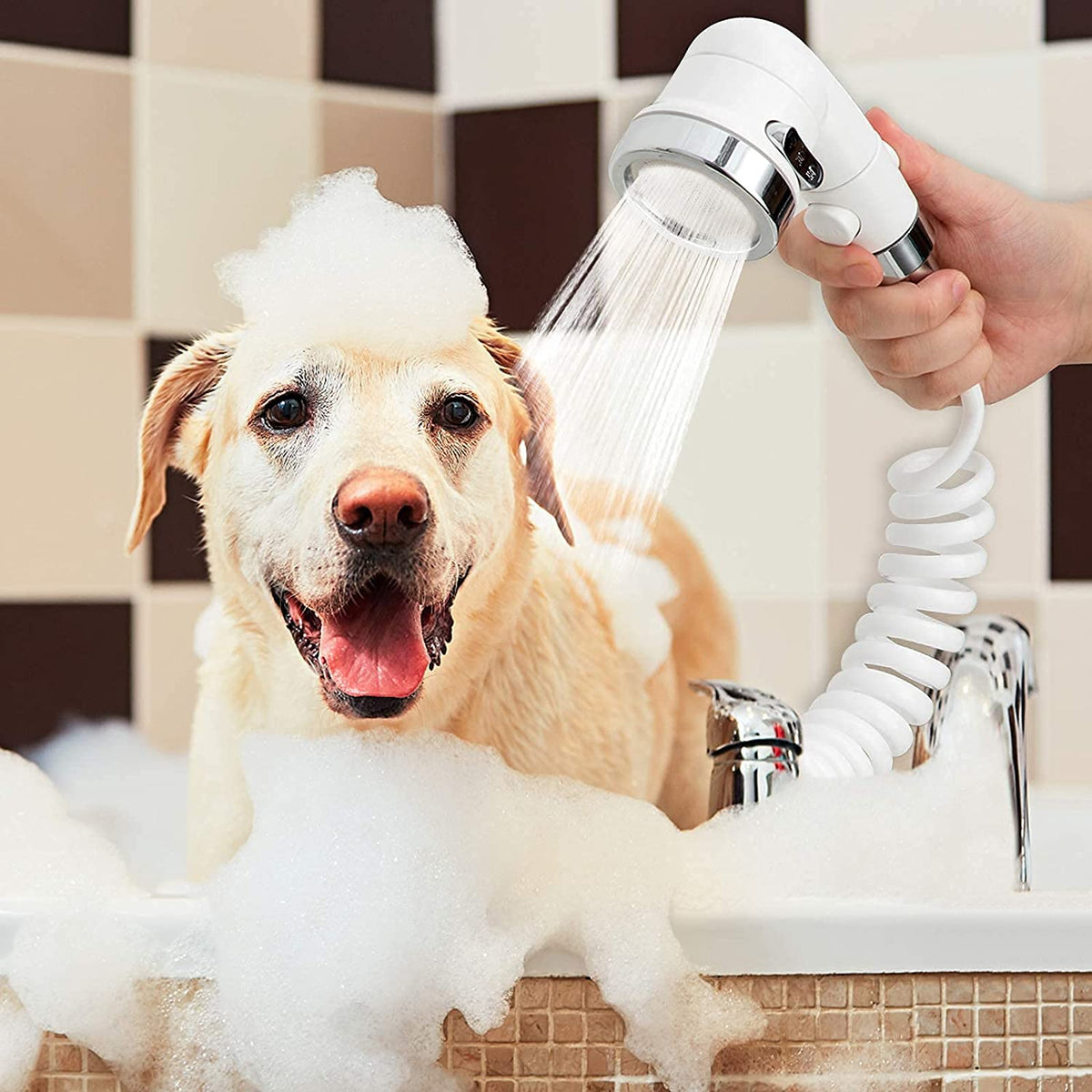 Sink Faucet Sprayer Attachment for Tub Faucet, Versatile Shower Head Set for Dog Bathing and Household Use in Laundry, Bathroom, and Kitchen