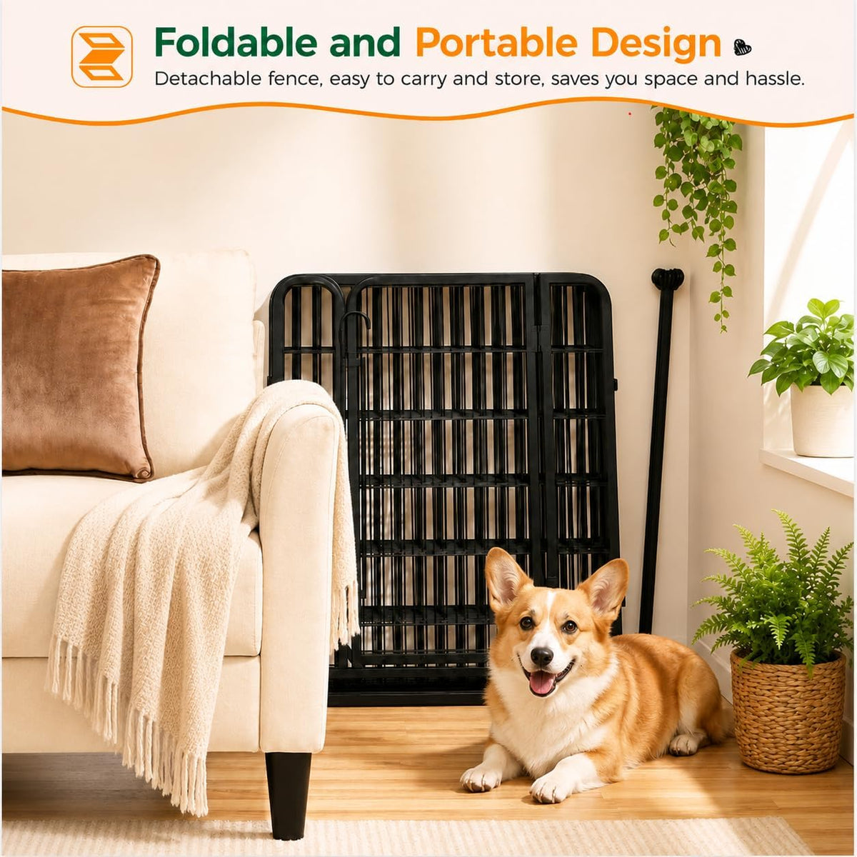 32-Inch Dog Playpen with 16 Panels - Indoor and Outdoor Pet Fence for Home, Yard, and RV Camping