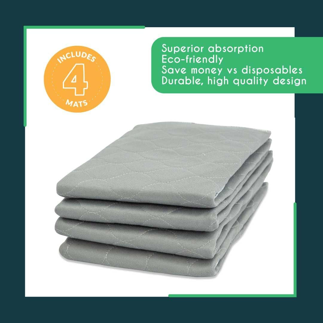 Washable and Reusable Leak-Proof Pet Pee Pads for Dogs and Cats (22" x 22", 2-Pack)