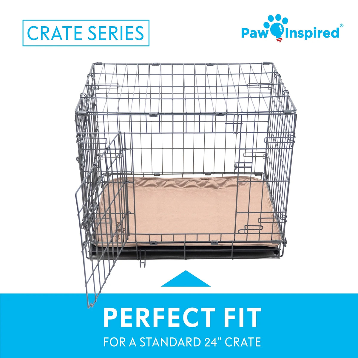 Set of 2 Washable Waterproof Dog Crate Pads - 24" x 18" for 24" Kennels and Crates