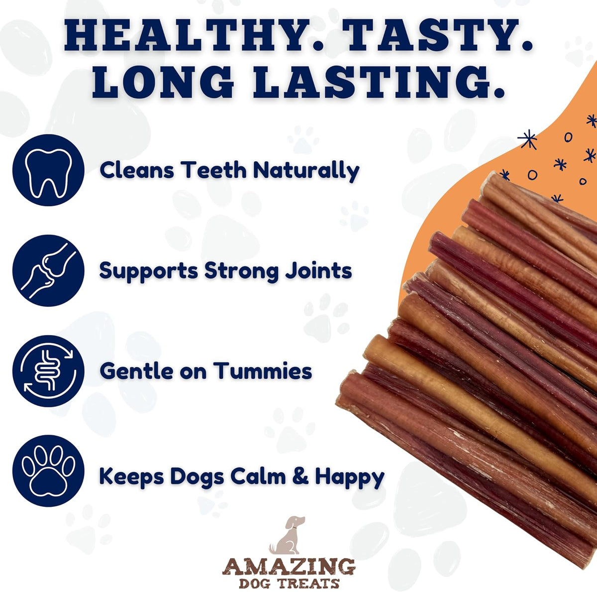 6-Inch Medium Bully Sticks (25 Count) - Bulk Dog Treats - No-Hide Bully Stick Chews